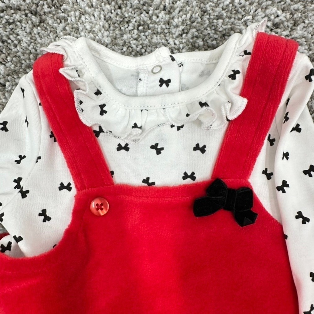 Little Me Festive Roses 3M Red Dress Outfit Set 2PC + Headband NWT Christmas‎ - Picture 7 of 9